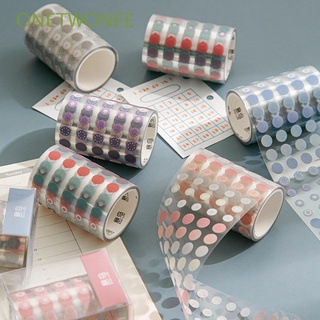 ONETWONEE Notebook Washi Tape Diary Label Scrapbooking Sticker Paper Tapes Round Dots Printed School Supplies Stationery Multi-color Decorative