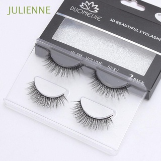 JULIENNE Volume False Eyelashes 2 Pairs Long Mink Lashes Natural Extension 3D Mink Eyelashes Black Makeup Tool Fake Lashes/Multicolor