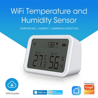Neo Wifi Tuya Smart Sensor de temperatura y humedad interior higrómetro termómetro funciona con Alexa Google Wizard,