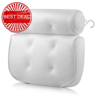 Almohada de baño de malla 3D transpirable con ventosas de apoyo para el cuello para el hogar y la espalda caliente I5P7