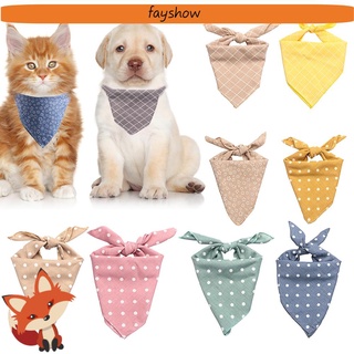 💕Fay💕 Lindo Pet Bandanas cachorros collares mascotas perro bufanda triángulo bufanda pañuelo mascota suministros a cuadros babero puntos gato cuello bufanda