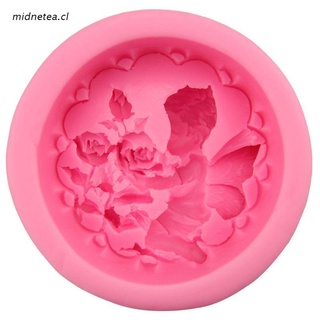 mediados 3d hada rosa flor silicona jabón molde diy arcilla vela hacer pastel decoración de chocolate molde para hornear herramienta