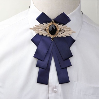 alesia joyería lazos lazos moda rhinestone broche mujeres accesorios cinta corbata elegante bowknot collar pin/multicolor (9)