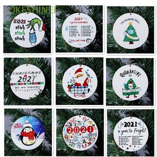 OKESHINEE New Year Christmas Decorations Merry Christmas Xmas Tree Decorations Christmas Tree Pendant Tag Gift Commemorative Hanging DIY Home Party Supply Round Souvenirs