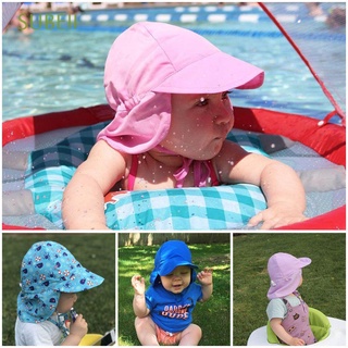 SUBEII Summer Swimming Cap Baby Boys Girls Outdoor Sunscreen Children Sun Hats Quick-Dry Fashion Casual Cartoon Cotton Breathable Kids Beach Hat