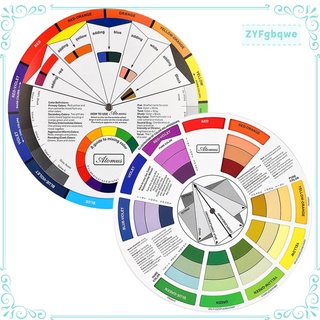 guía de mezcla de colores de la rueda de la pintura de color de la paleta de pigmentos gráficos (5)