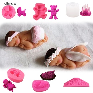 dhruw 3d diy silicona baby shower fondant pastel chocolate hornear molde de decoración cl