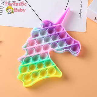 Fbaby_silicone Push Bubble Horse arco iris Color sensorial juguetes autismo alivio del estrés (8)