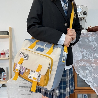 Bolsa de mochila japonesa fofa, bolsa de lona feminina de grande capacidade, mochila escolar, bolsa de ombro original para estudantes universitáriosJKBolsa KGeh