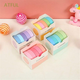 atful 5rolls/caja conjunto de cinta adhesiva decorativa washi cinta escolar lindo papelería suministros scrapbooking
