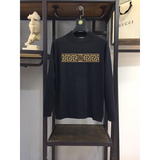 Original 2021 Latest Versace Men's Long Sleeve Black Sweater Size: M-3XL 005167 (1)