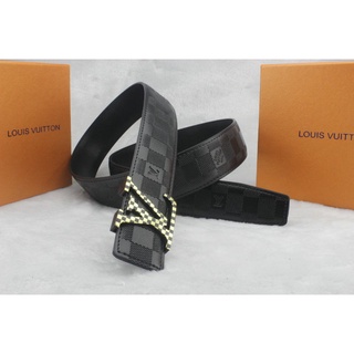 Lv Louis Vuitton Cinto De cuero negro casual De Alta calidad para hombre/cinturón De cuero para hombre De negocios (6)