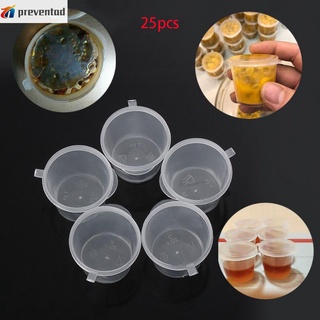 preventad 25pcs reutilizable pigmento pintura caja de plástico salsa taza de alimentos recipientes desechables tapas bisagras pequeña paleta para llevar (1)