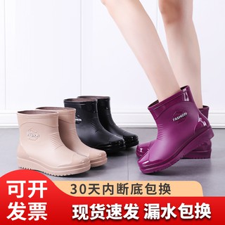 Botas de lluvia 2021 de la moda de las señoras simples botas de lluvia de baja parte superior, desgaste exterior caliente y terciopelo zapatos de agua, de las mujeres de la cocina zapatos de trabajo botas de lluvia