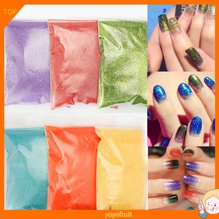 Yoyo 100g 12 colores Glitter polvo de uñas DIY brillo pigmento manicura arte decoración