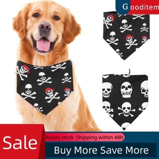 Gooditem Pet pañuelo patrón de cráneo Cosplay compatible con la piel mascotas perros triángulo babero para Halloween