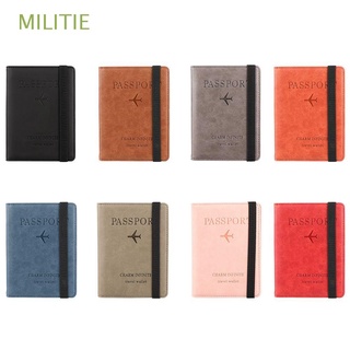 MILITIE Portable Passport Holder Ultra-thin RFID Wallet Passport Bag Credit Card Holder Leather Document Package Multi-function Travel Cover Case/Multicolor
