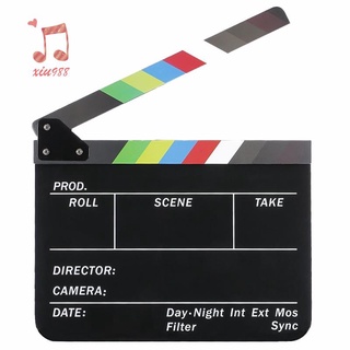 dry borrar película de director clapboard corte de la escena de acción tablero de pizarra con palos de colores