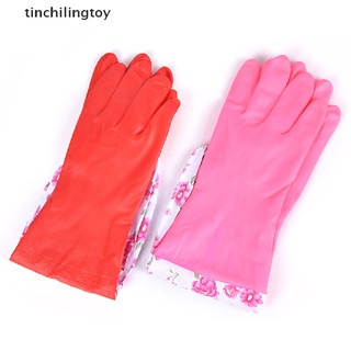 [tinchilingtoy] guantes de goma impermeables duraderos para lavar platos, limpieza, lavado de platos, guantes de lavado [caliente]