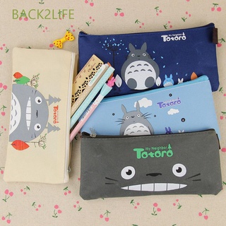 Back2Life regalo mi vecino Totoro bolsa de bolígrafo encantadora bolsa de lápiz caso de tela Oxford de almacenamiento de la pluma bolsa de suministros de la escuela de dibujos animados animales patrón estudiante premios niña caja de papelería