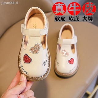 [Full cowhide] Zapatos Individuales Para Niñas , De Princesa De Cuero Suela Suave , Boca Profunda , Bebé Niños