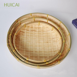 Huicai - balsa de bambú decorativa irrompible, diseño de mimbre, hecha a mano, bambú, balsa de bambú