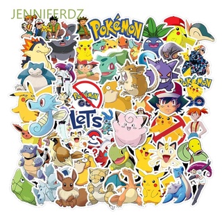 Jenniferdz Multi uso papelería pegatina PVC de dibujos animados Pokemons para portátil monopatín cuaderno Graffiti pegatinas 50Pcs Anime pegatinas DIY para coche guitarra Pikachu