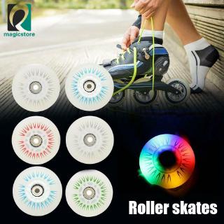 4 ruedas de patinaje en línea Flash 90A LED iluminación patinaje ruedas 80 76 72 68