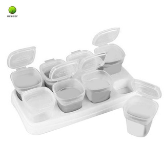 tarros de comida para bebés, tazas de almacenamiento reutilizables apilables con bandeja (9 unidades)