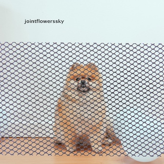 Jfcl Folding Portable Pet Dog Magic Seen-through Mesh Screen Gate Safety Gates Guard Sky (3)