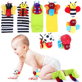 Douaoxun Baby Rattle Socks Wrist Strap Rattles Set, 8 Pcs Newborn Wrist Rattle and Foot F CL