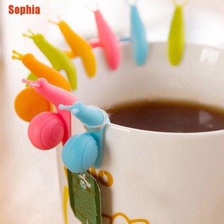 [Sophia] 5Pcs exquisito forma de caracol de silicona bolsa de té titular taza taza colores caramelo lindo