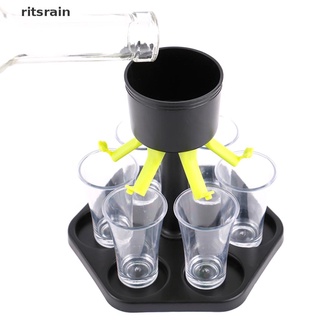 Ritsrain Liquor Dispenser 6 Shot Glass Wine Whisky Beer Dispenser Drinking Games Tools CL