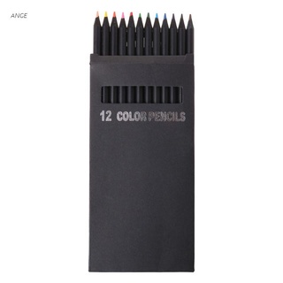 ANGE 12 Colors Wooden Drawing Charcoal Pencils Painting Crayon Sketching Pen Non-toxic School Supplies