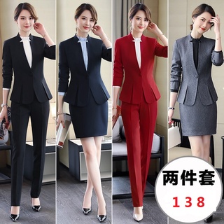 Spring and Autumn business wear suit women's small suit three-piece suit fashion temperament goddess style formal suit w