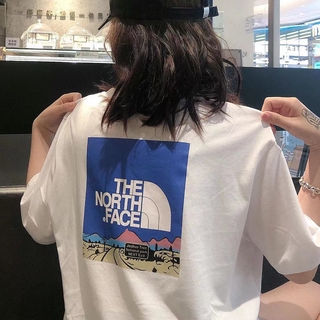 THE NORTH FACE ! ¡La cara norte! La nueva moda tendencia camiseta camisa impreso carta manga corta pareja media manga