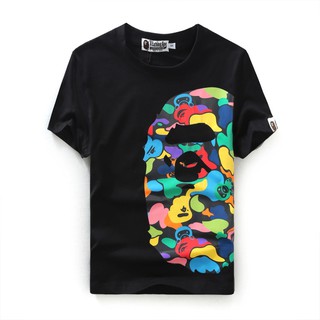 [En Stock] Camiseta Bape De Manga Corta De Camuflaje Para Hombres Y Mujeres/De Algodón Para Parejas (1)