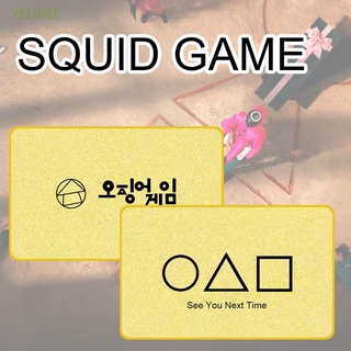 YELIKEE Durable Invitation Cards for Party Family Game Calling Squid Game Card Cosplay Props See You Next Time Home Decor Kraft Paper Role Play
