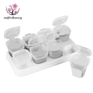 tarros de comida para bebés, tazas de almacenamiento reutilizables apilables con bandeja (9 unidades)