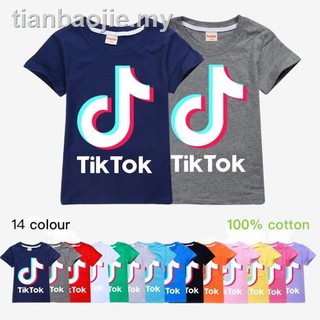 3-15 años niños camiseta Baju Kanak camiseta TikTok Perempuan ropa de algodón de dibujos animados blusa de verano lindo chica niño