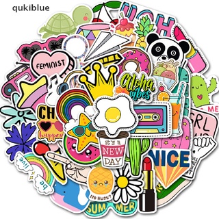 Qukiblue 50Pcs Cute Cartoon Stickers Laptop Luggage Guitar Bicycle Skateboard Decals CL