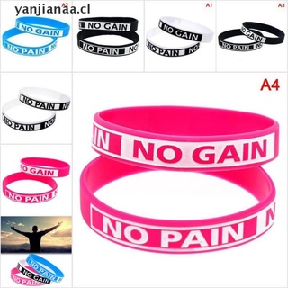 【yanjianaa】 1PC “No Pain No Gain”Elastic Inspirational Motivational Silicone Rubber Bracelet CL (3)