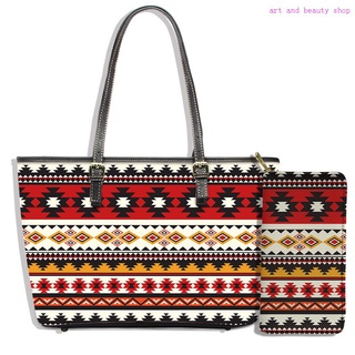 Ex-factory price foreign trade Bohemian ethnic style large capacity PU large shoulder bag wallet mother and child bag gr