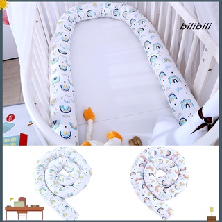 Bilibili parachoques serpiente almohada extraíble arco iris patrón de bebé cama accesorios diseño elegante barandilla almohada para habitación de bebé