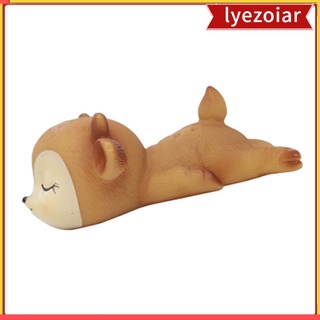 [lyezoiar] Estatuilla de ciervo para dormir de resina artesanía decoración de arte para niños juguetes muebles adorno hogar jardín coche mesa