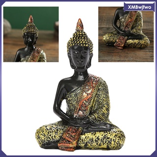 estatua de buda antigua resina sentada figurita hindú sala de estar decoración de oficina