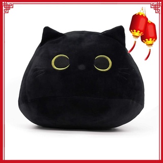 Juguete de felpa de gato negro, almohada de gato negro, muñeca de felpa suave duradera, almohada de gato de felpa, almohada en forma de gato, almohada para sofá
