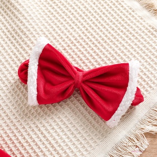 Xzq7-vestido Casual de manga larga de niña pequeña de terciopelo de navidad hilo de malla costura vestido de una línea con diadema (4)