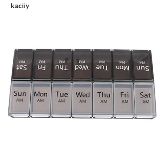 kaciiy weekly pill box 14 compartimentos 7 días am/pm organizador de pastillas portátil medicina cl