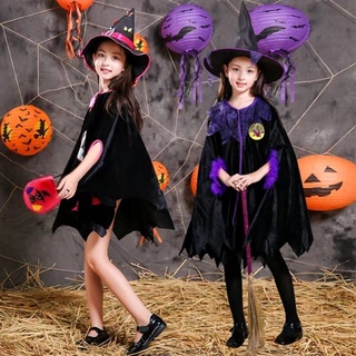 Disfraz de cosplay de Halloween disfraz de Halloween ropa de niños niños y niñas traje de ropa capa de bruja cospaly ropa accesorios